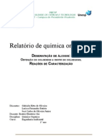 Relatorio de Quimica Organica Desidratacao Dos Alcoois