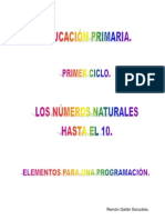 LOS NÚMEROS NATURALES HASTA EL 10. Elementos para la programación.