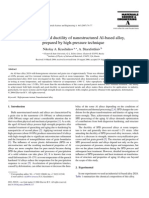 High Strength and Ductility of Nanostructured Al-Based Alloy, Prepared by High-Pressure Technique