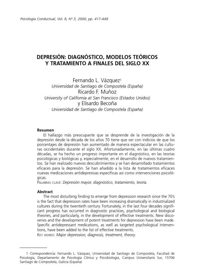 Síntomas de Depresión y Diagnóstico | PDF | Trastorno depresivo mayor ...
