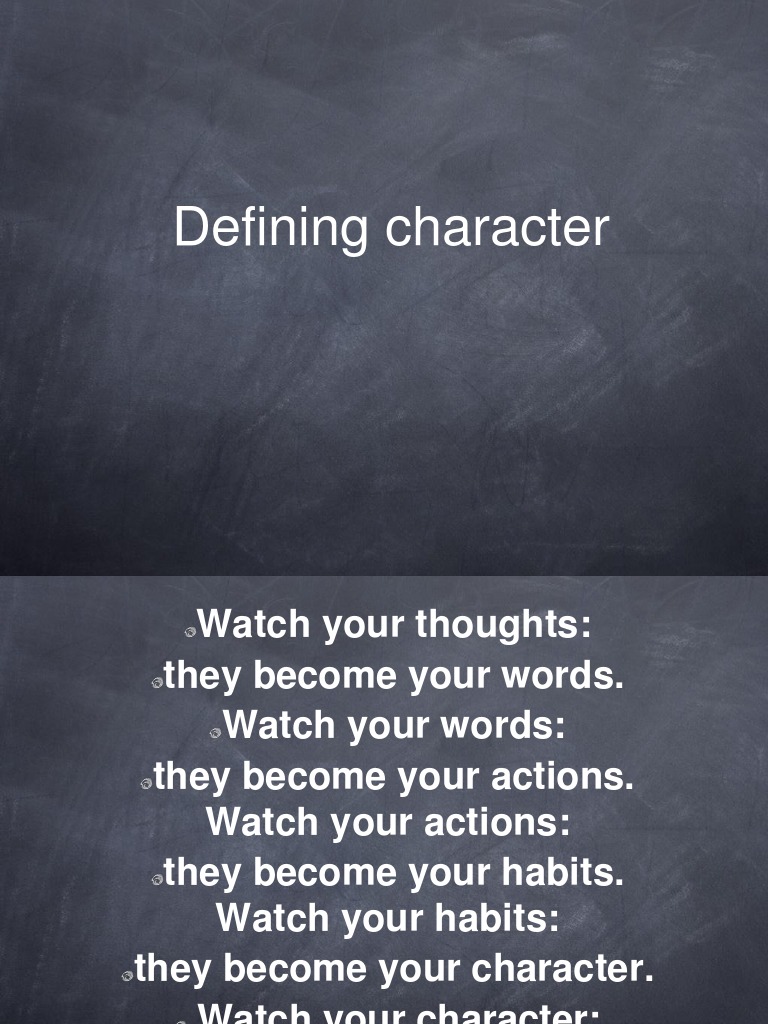 Building Character Through Thoughts | PDF