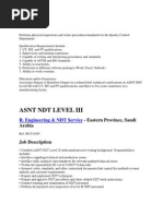 Download NDT Level III Job Description by walitedison SN116189694 doc pdf