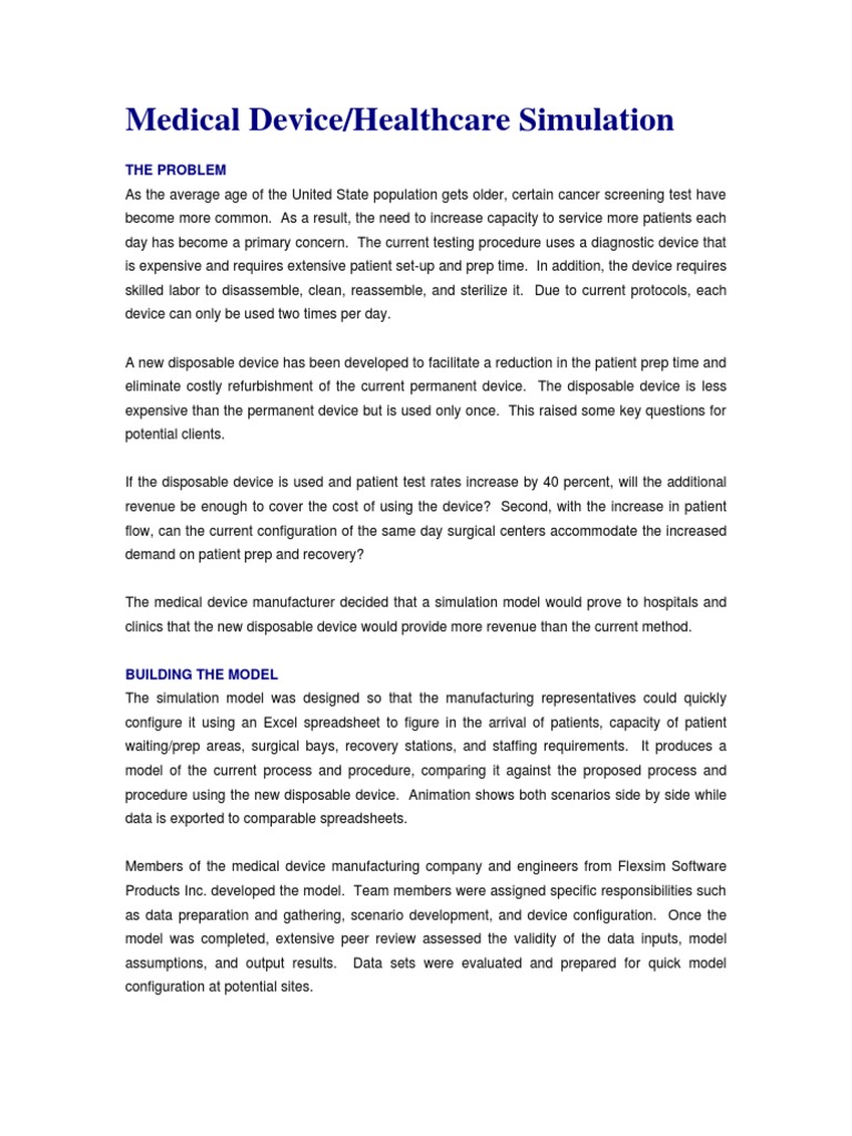 Medical Device Simulation Insights | PDF | Medical Device | Simulation