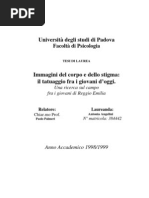 Immagini Del Corpo e Dello Stigma: Il Tatuaggio Fra I Giovani D'oggi. Una Ricerca Sul Campo Fra I Giovani Di Reggio Emilia