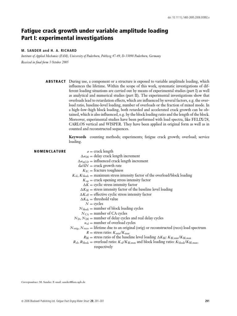 Experimental Study on Fatigue Crack Growth | PDF | Fatigue (Material ...