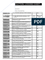 Logging Sheet 2