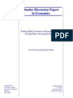 Dundee Discussion Papers in Economics: Political Risk, Economic Integration, and The Foreign Direct Investment Decision