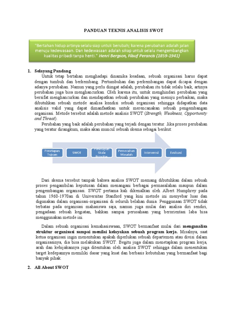 Panduan Teknis Analisis Swot