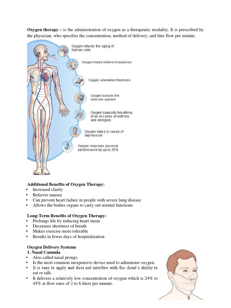 Oxygen Therapy PDF Pulmonology Medicine