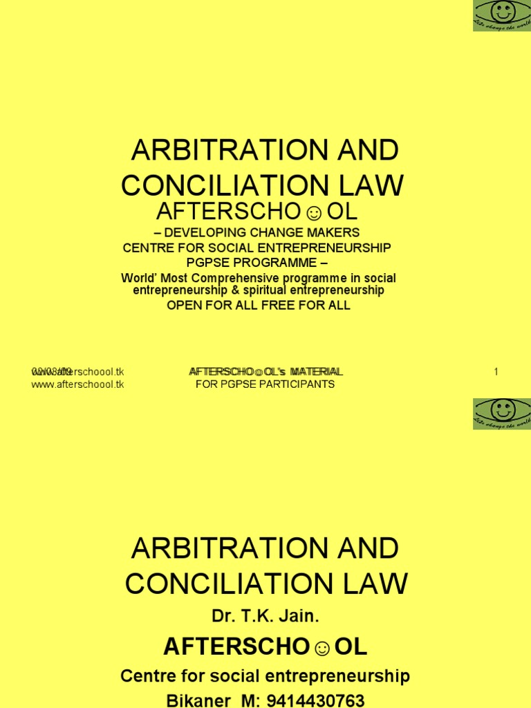 Arbitration and Conciliation Law | PDF | Arbitral Tribunal | Tribunal