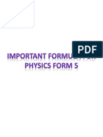 Important Formula For Physics Form 5