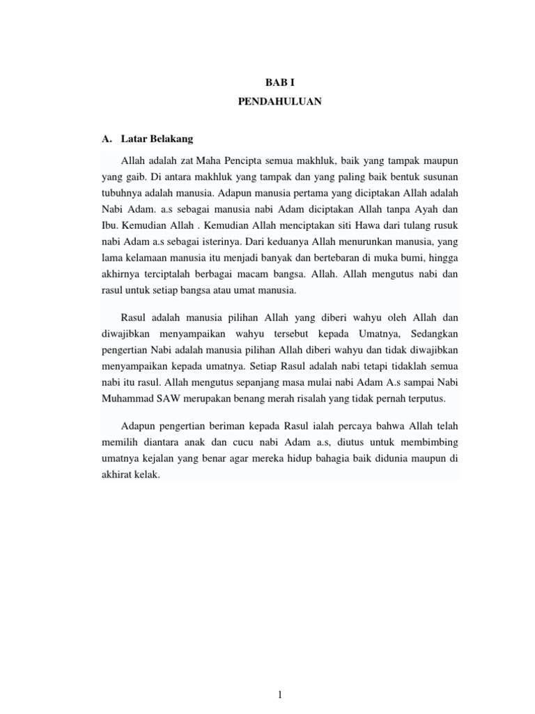 Makalah Iman Kepada Rasul