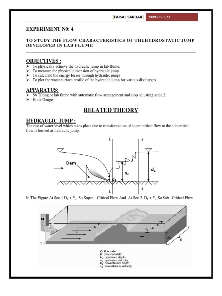Hydraulic Jump Characteristics Study | PDF | Applied And ...
