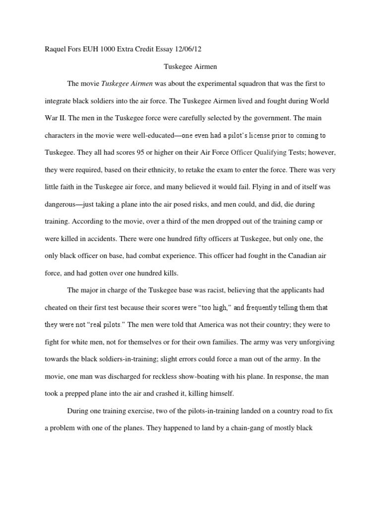 Tuskegee airmen research paper image
