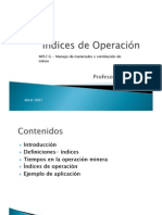 Indices de Operacion