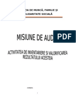 Misiune de Audit - Inventarierea Patrimoniului