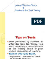 Designing Effective Tests & Tips To Students For Test Taking