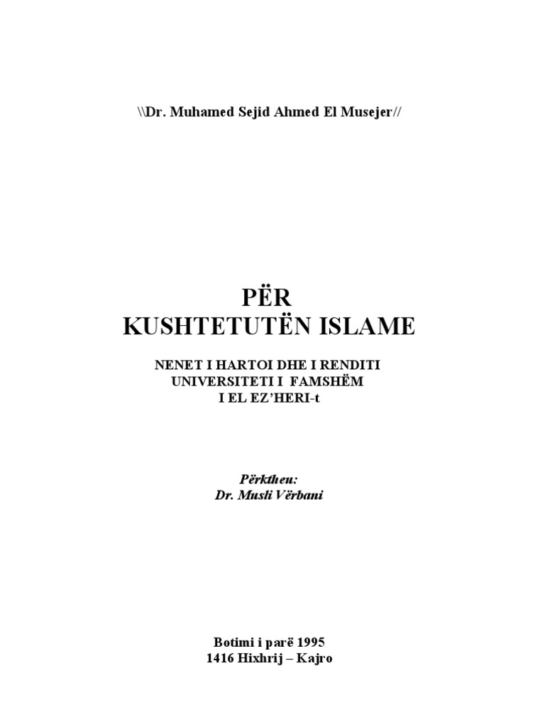 dr muhamed sejid ahmed el musejer per kushtetuten islame pdf
