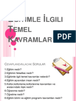 Eğitimle İlgili Temel Kavramlar