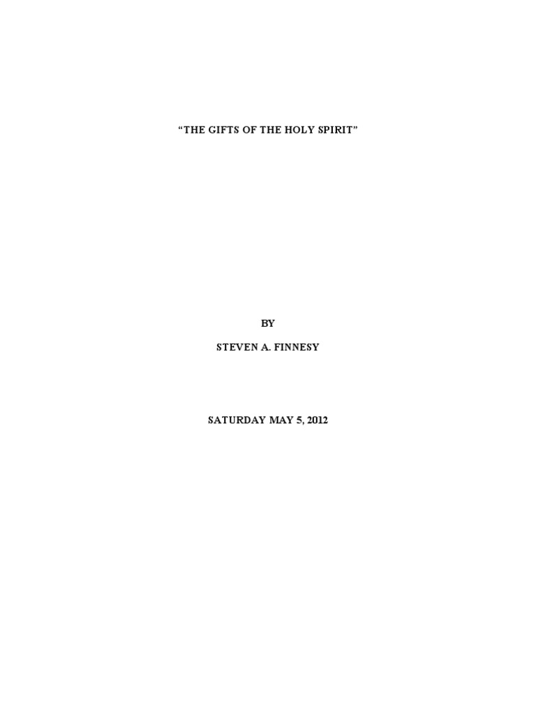 Understanding the Gifts of the Holy Spirit | PDF | Spiritual Gift ...