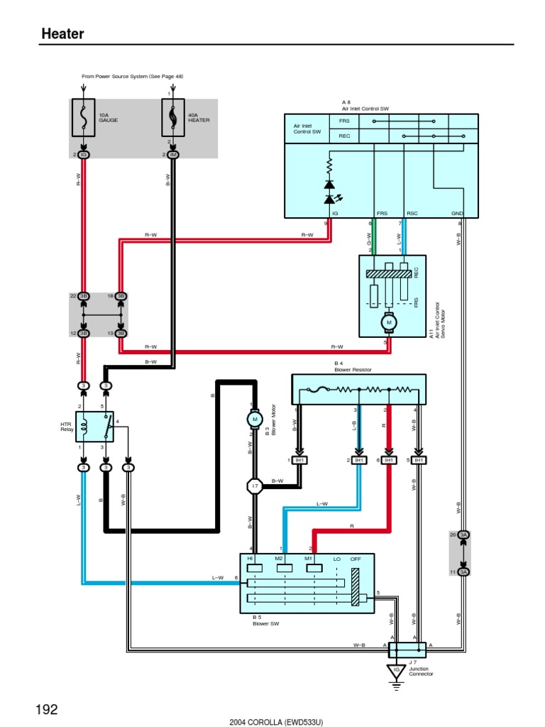 2004 Corolla Electrical Diagram Heater