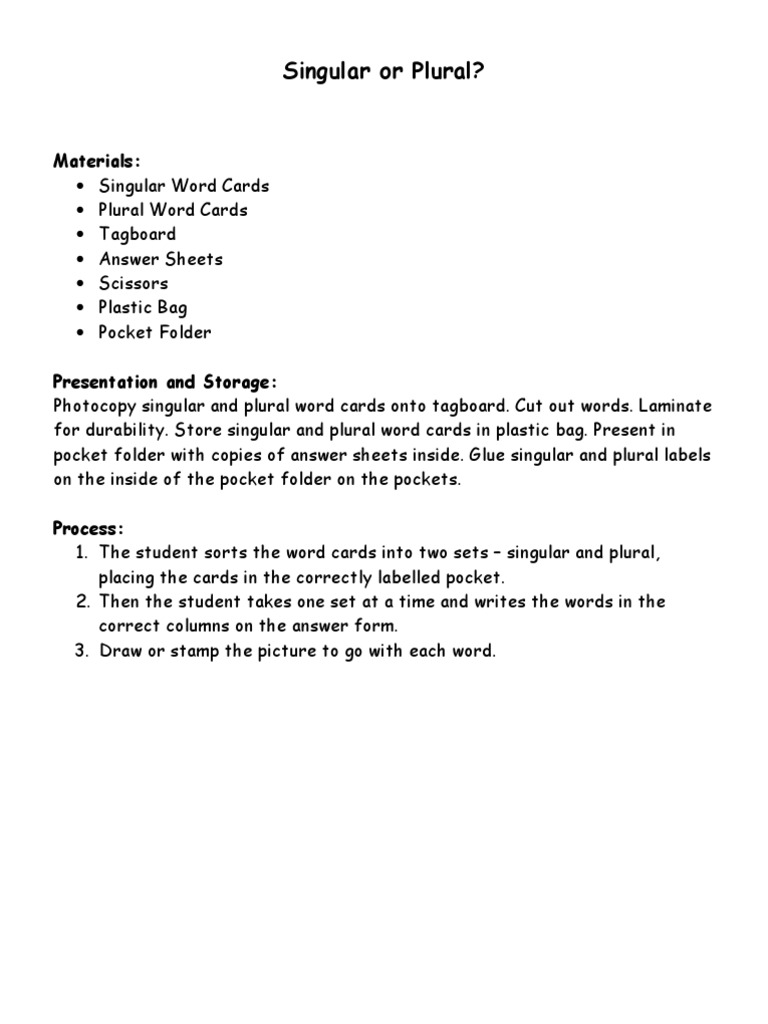 Teaching Singular and Plural Nouns | PDF | Language Arts & Discipline