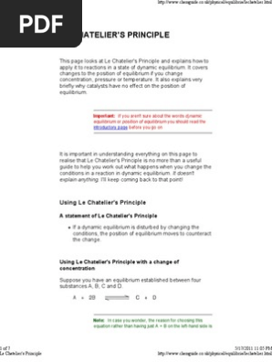 Le Chateliers Principle Temperature And Pressure - Get Images
