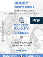 Pieghevole Rangers Rugby Vicenza 08-09 Nr.01