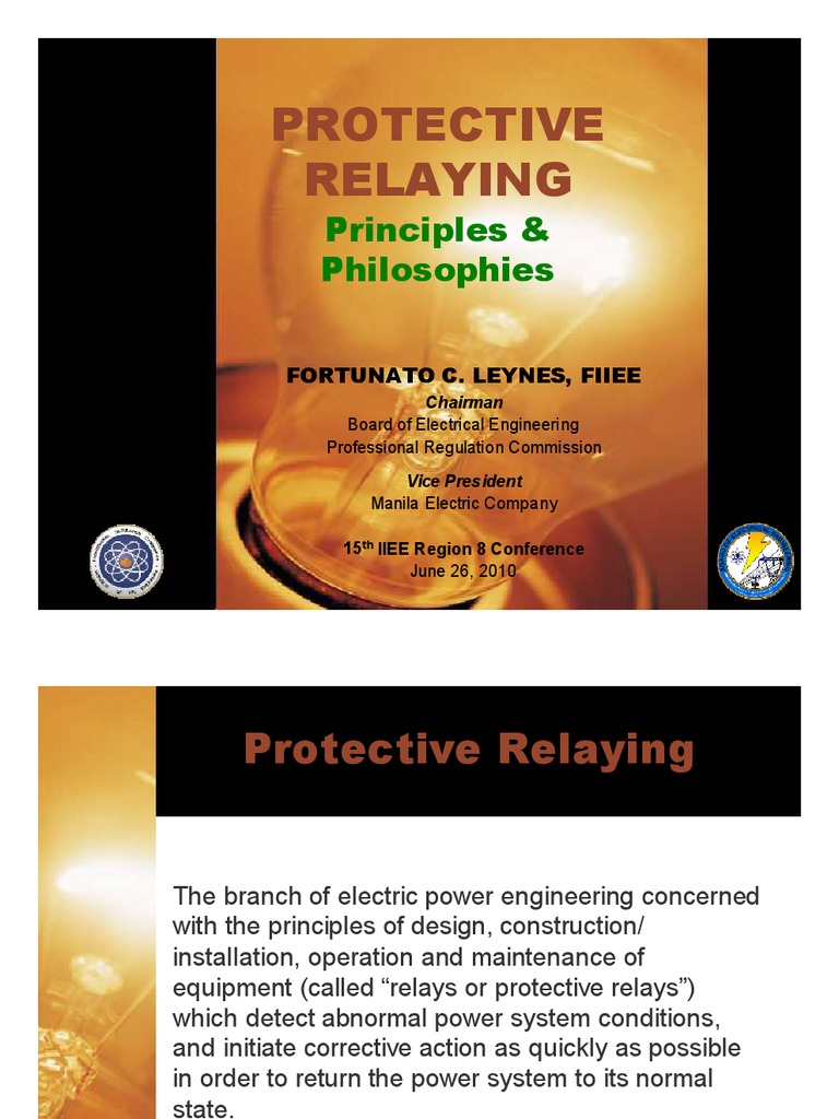 Protective Relaying An Overview PDF Electric Power System Relay
