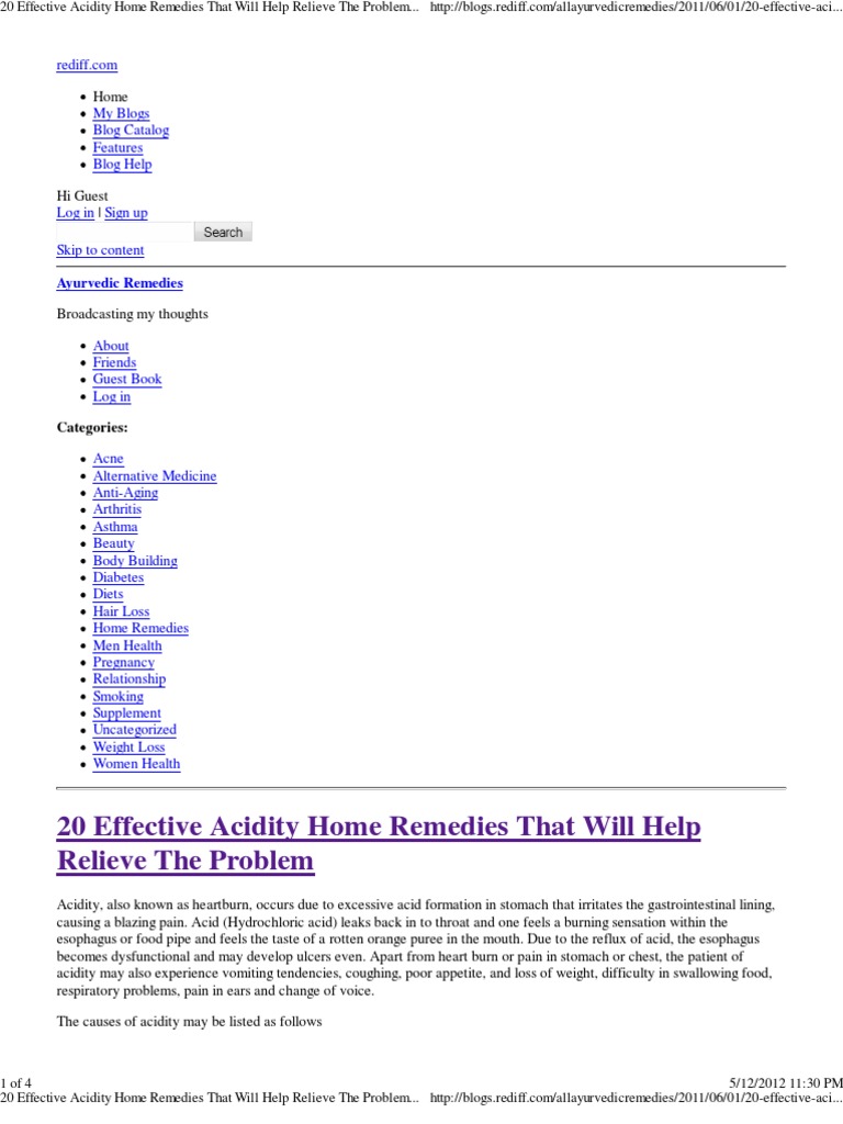 20 Effective Acidity Home Remedies That Will Help Relieve The