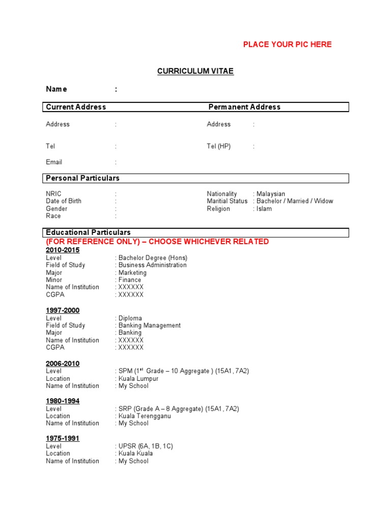 CV Address and Job Opportunities | PDF