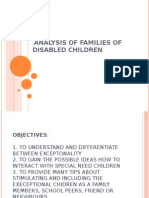 Analysis of Families of Disabled Children