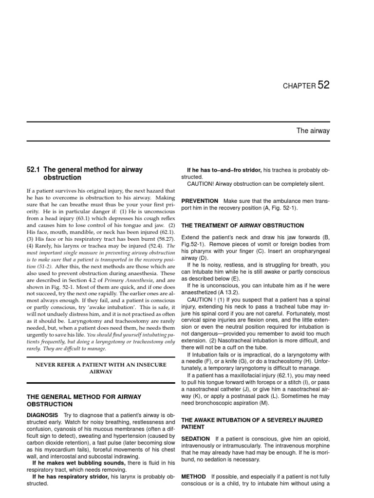 The General Method For Airway Obstruction | PDF | Respiratory Tract ...