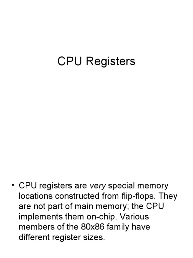 Understanding x86 CPU Registers and Instructions | PDF | Central ...