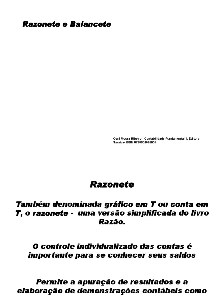 Razonetes e Balancetes na Contabilidade | PDF | Escrituração contábil ...