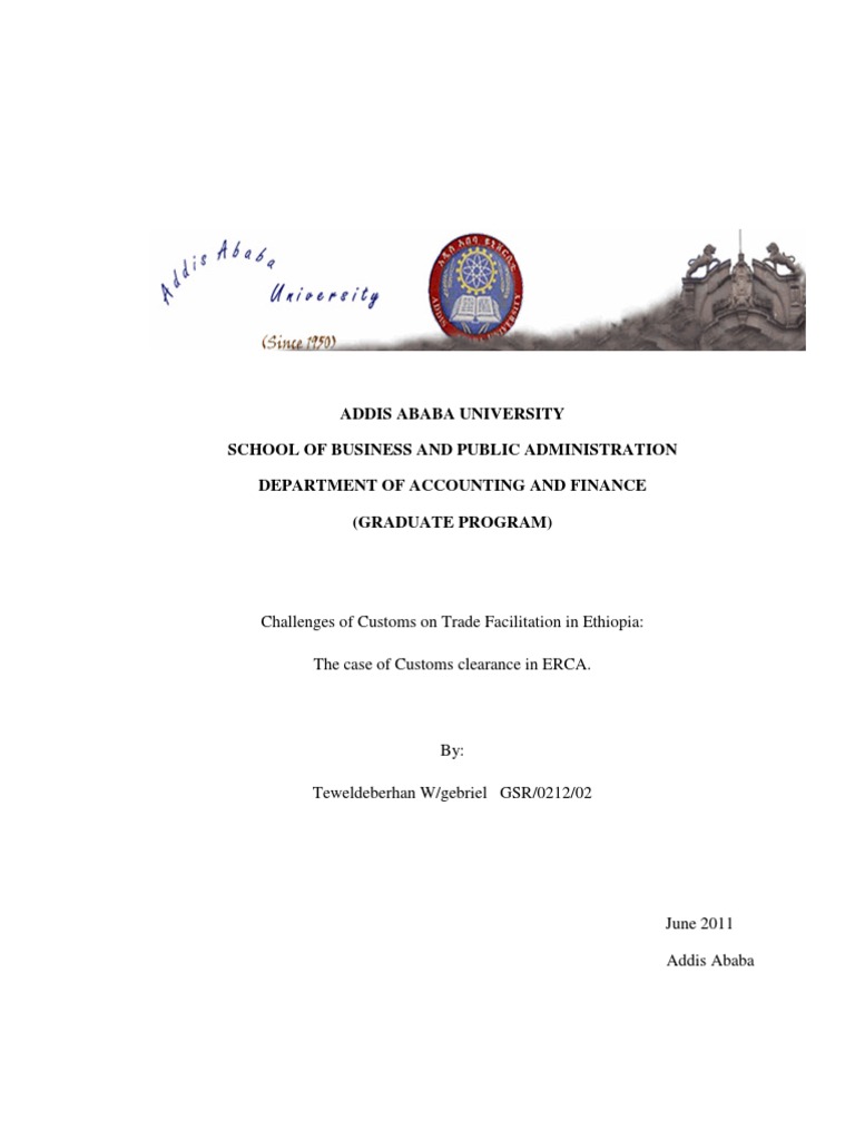 mba thesis in addis ababa university