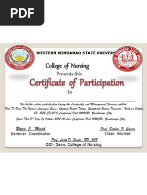 Certificate of Participation