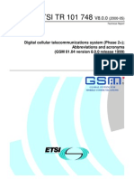 GSM 01.04 Abbreviations and Acronyms
