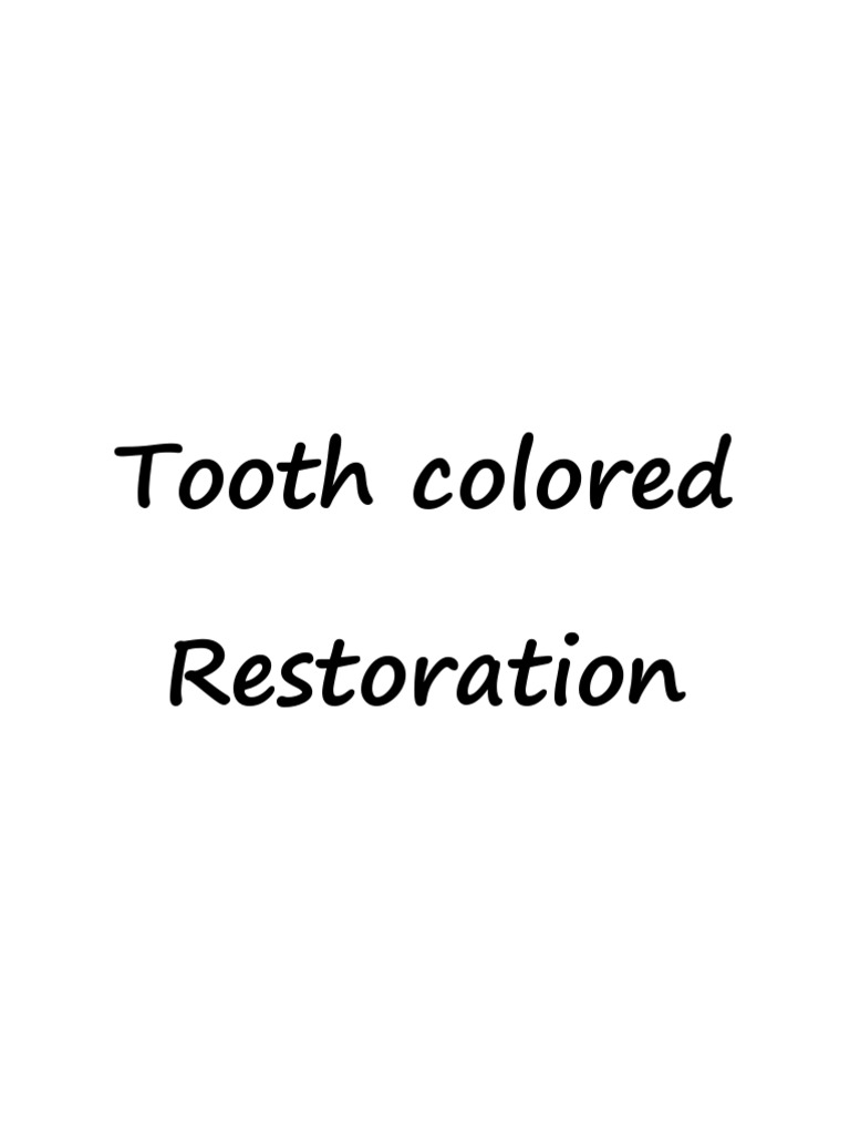 Tooth Colored PDF Dental Composite Manmade Materials