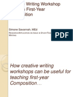 Creative Writing Workshop Model in First-Year Composition: Simone Savannah, Med