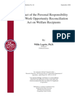 Impact Of the Presonal Responsibilty and Work Opportunity Reconciliation Act on Welfare Recipients