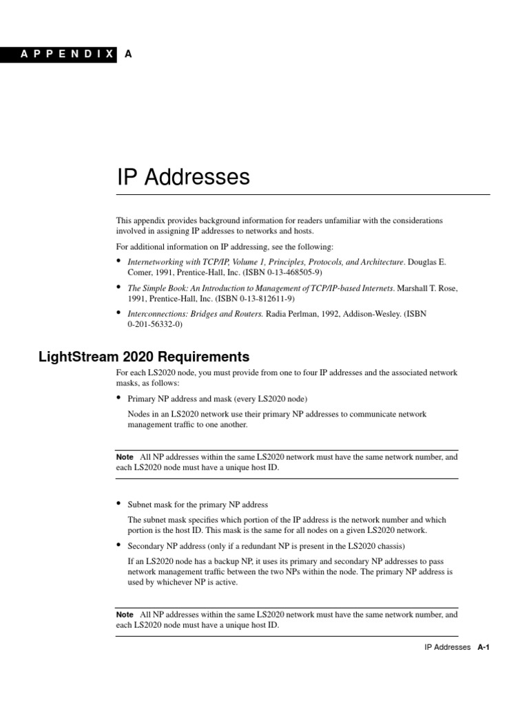 Ip Addresses Lightstream 2020 Requirements PDF Ip Address