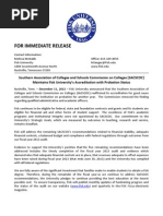 Southern Association of Colleges and Schools Commission on Colleges (SACSCOC) Maintains Fisk University’s Accreditation 