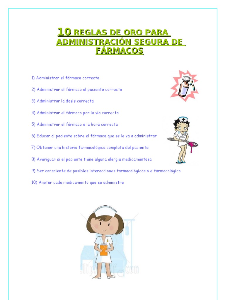 10 Reglas de Oro en Administración de Medicamentos | PDF | Ciencia y ...