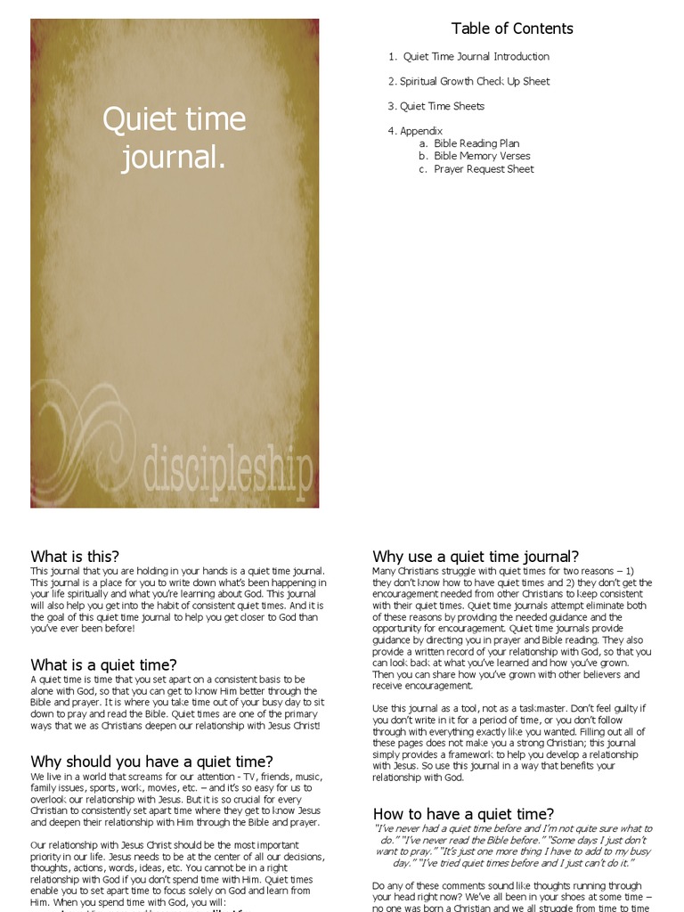 Quiet Time Journal PDF Repentance Prayer