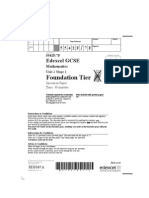 GCSE Maths 306547 Unit 2 Stage 1 Foundation