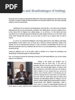 Advantages and Disadvantages of Texting