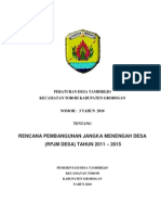 Download Perdes Tambirejo No 3 Tahun 2010 tentang Rencana Pembangunan Jangka Menengah Desa  RPJMDes  Tahun 2011-2015 by Desa Tambirejo Toroh SN116495822 doc pdf