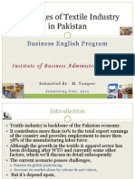 Challenges of Textile ind in Pakistan