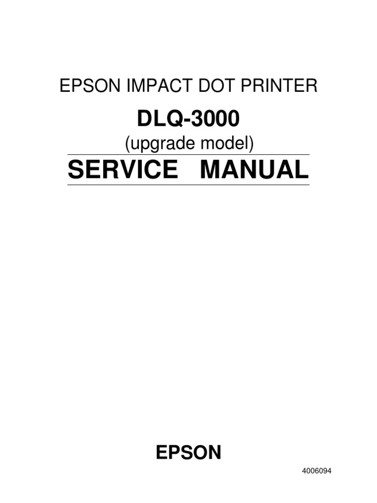 Epson DLQ-3000 (Upgrade Model) Service Manual | Power Supply (20 views)